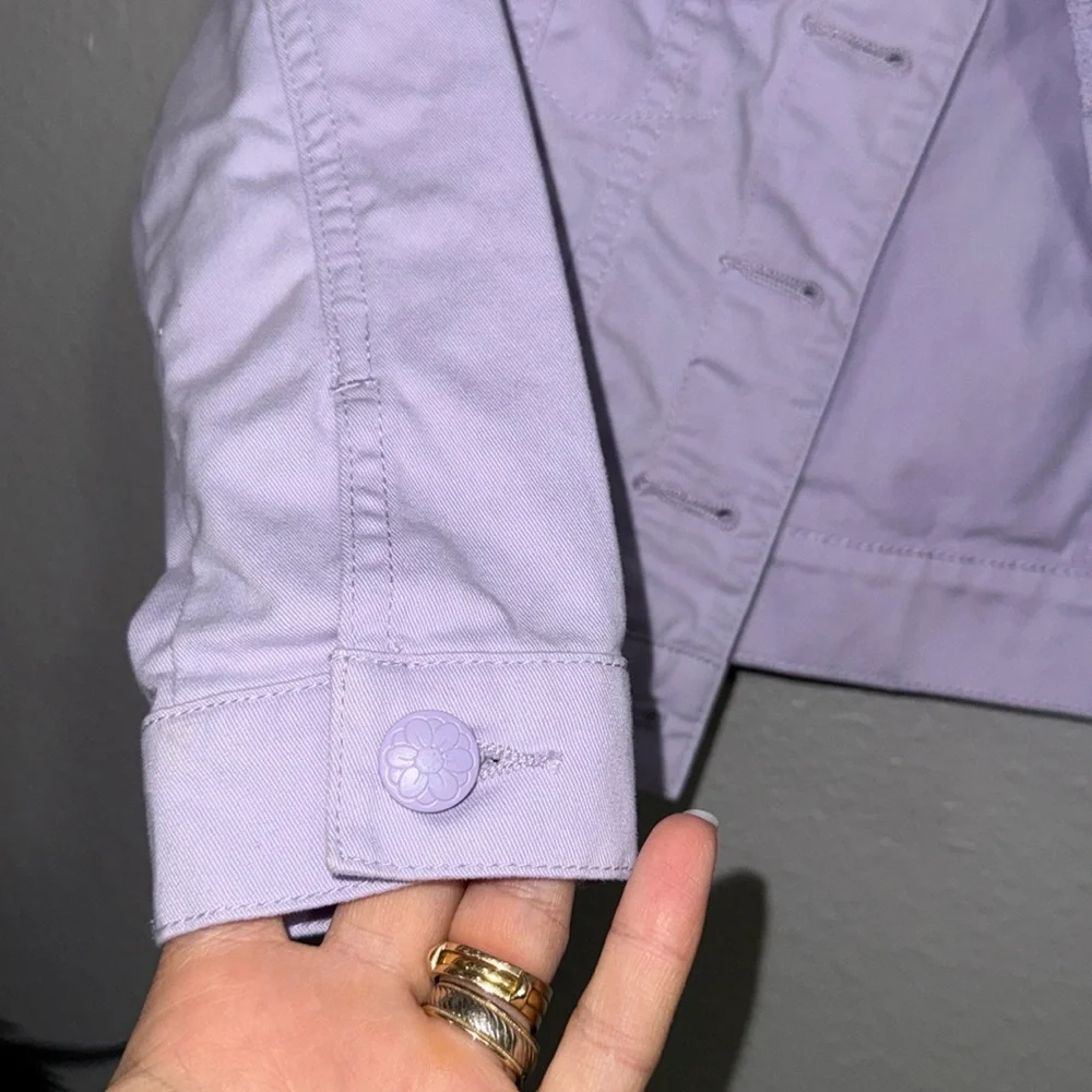 Jona Michelle Toddler Denim Jean Jacket soft purple lavender XS 3t/4t like new - Picture 6 of 7
